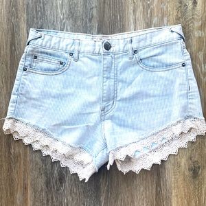 Free People Lace Trimmed Festival Shorts